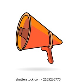 vector orange megaphone on white background.