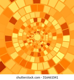 Vector Orange Mosaic Background. Hypnotic Orange Mosaic Pattern