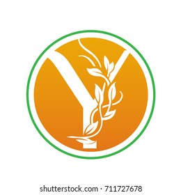 Vector Orange Nature Park Letter Y Logo