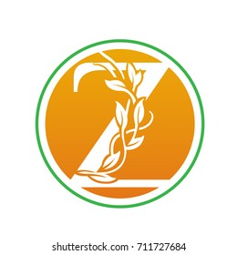 Vector Orange Nature Park Letter Z Logo