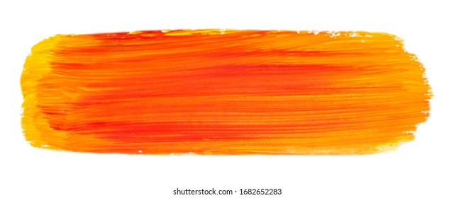 Vector orange paint texture isolated on white - acrylic banner for Your design