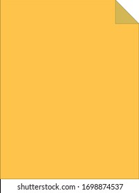 A vector of an orange paper with one folded top right corner