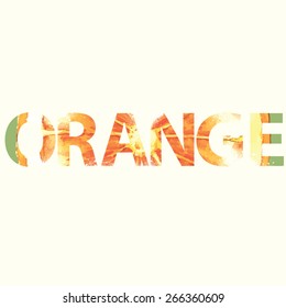 Vector orange poster with double exposure effect