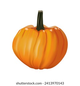 Calabaza naranja vectorial aislada en fondo blanco