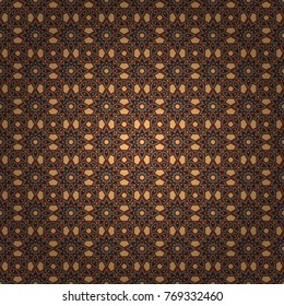 Vector orange, red and brown Traditional Indian motif seamless pattern.