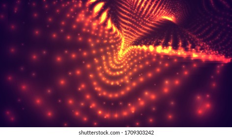 vector orange with red stream of luminous particles