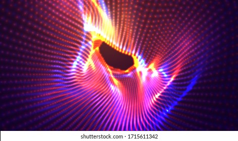 vector orange with red stream of luminous particles