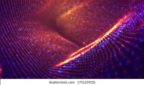 vector orange with red stream of luminous particles