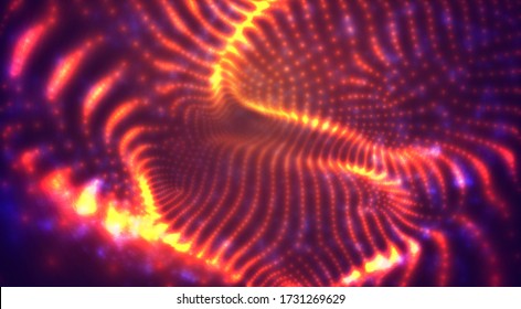 vector orange with red stream of luminous particles