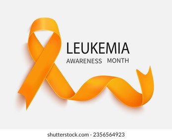 Vector orange ribbon as a symbol of animal abuse, leukemia awareness, kidney cancer association, multiple Sclerosis