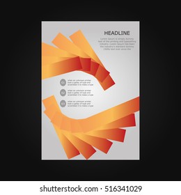 vector orange shapes flyer brochure design template