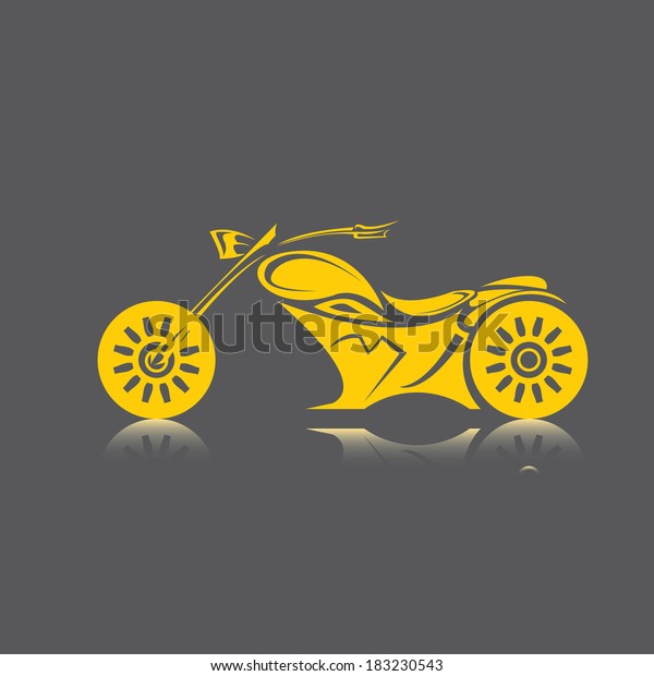 vector orange Silhouette of classic motorcycle.\
motorcycle flat icon