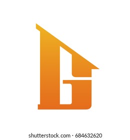 Vector Orange Single Letter G Home Logo