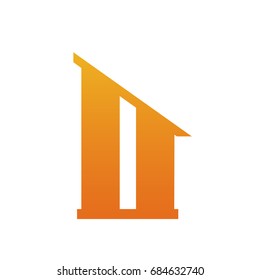 Vector Orange Single Letter O Home Logo