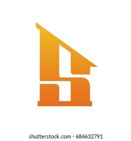 Vector Orange Single Letter S Home Logo