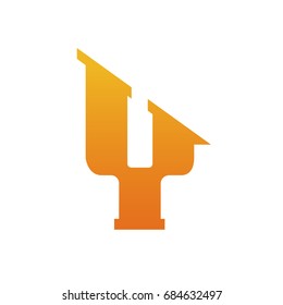 Vector Orange Single Letter Y Home Logo