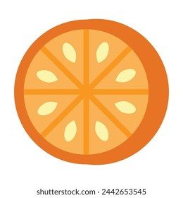 ilustración vectorial de rebanada naranja sobre fondo blanco.