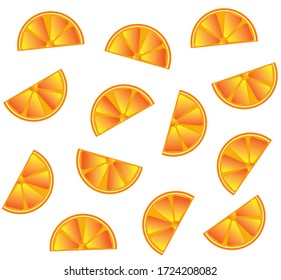 vector orange slices pattern hand drawn summer fruit illustration