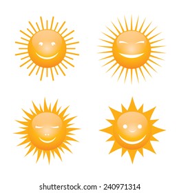 vector orange smile symbol of sun