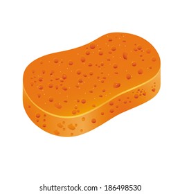 vector orange sponge  for cleaning