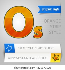 Vector orange strip graphic style. You can apply this style to any fonts and objects