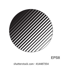 Vector orange striped circle. Modern round graphic element