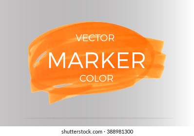 Vector orange stripes drawn with markers. Elements for design and background