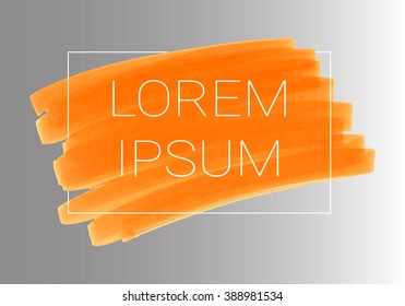 Vector orange stripes drawn with markers. Elements for design and background