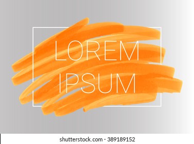 Vector orange stripes drawn with markers. Elements for design and background