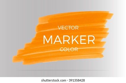 Vector orange stripes drawn with markers. Elements for design and background