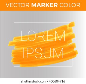 Vector orange stripes drawn with markers. Elements for design and background