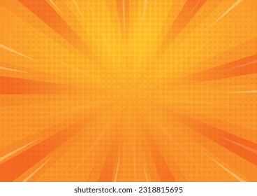 Vector orange stylish halftone comic zoom background