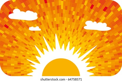 Vector orange Sun background