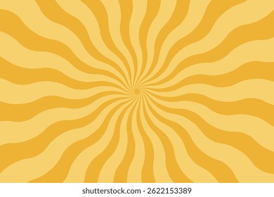 Raios de sol laranja vetorial fundo de textura de explosão solar. Moderno sem emenda retro vintage burst nascer do sol elemento espiral listrada ilustração modelo de raio de sol projeto de papel de parede.