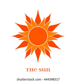 Vector Orange Sun Symbol isolated over white.