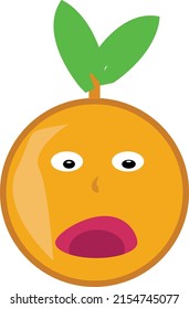vector orange that is tired and feels sick