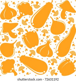 Vector orange vegetables background