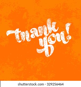 Vector orange vintage grungy worn out card - Thank You