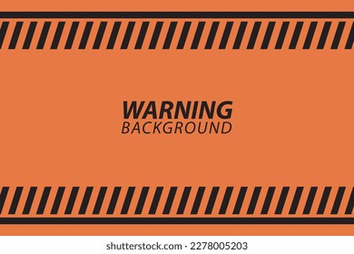 vector orange warning background with black stripes lines