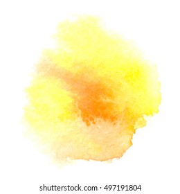 Vector orange watercolor splash background. Abstract hand paint watercolor textured backdrop
