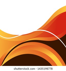 Vector orange wavy wave abstract swoosh background. Wavy waves banner color line for web banner. Abstract orange wave, lines wave texture background, web design abstract card, abstract banners. 