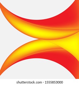 Vector orange wavy wave abstract swoosh background. Wavy waves banner color line for web banner. 