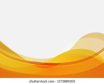 Vector orange wavy wave abstract swoosh background. Wavy waves banner color line for web banner. 