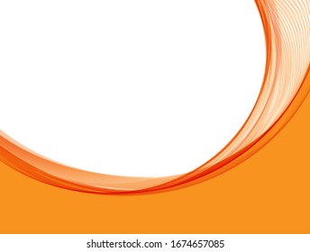 Vector orange wavy wave abstract swoosh background. Wavy waves banner color line for web banner. 