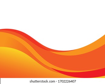 Vector Orange Wavy Wave Abstract Swoosh Background. Wavy Waves Banner Color Line For Web Banner. 