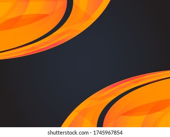 Fondo de oscilación abstracto de ondas de color naranja vectorial. Línea de color de pancarta de ondas onduladas para banner web. 