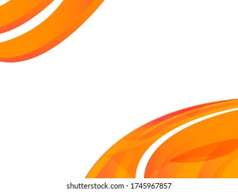 Vector orange wavy wave abstract swoosh background. Wavy waves banner color line for web banner. 