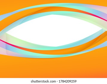 Fondo de oscilación abstracto de ondas de color naranja vectorial. Línea de color de pancarta de ondas onduladas para banner web. 