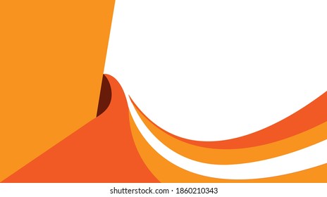 Vector orange wavy wave abstract swoosh background. Wavy waves banner color line for web banner. 
