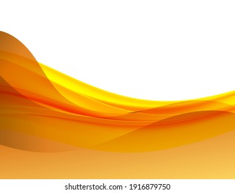 Vector Orange Wavy Wave Abstract Swoosh Background. Wavy Waves Banner Color Line For Web Banner. 
